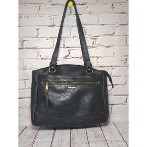Rosetti Black‎ Faux Leather Embossed Purse Shoulder Bag